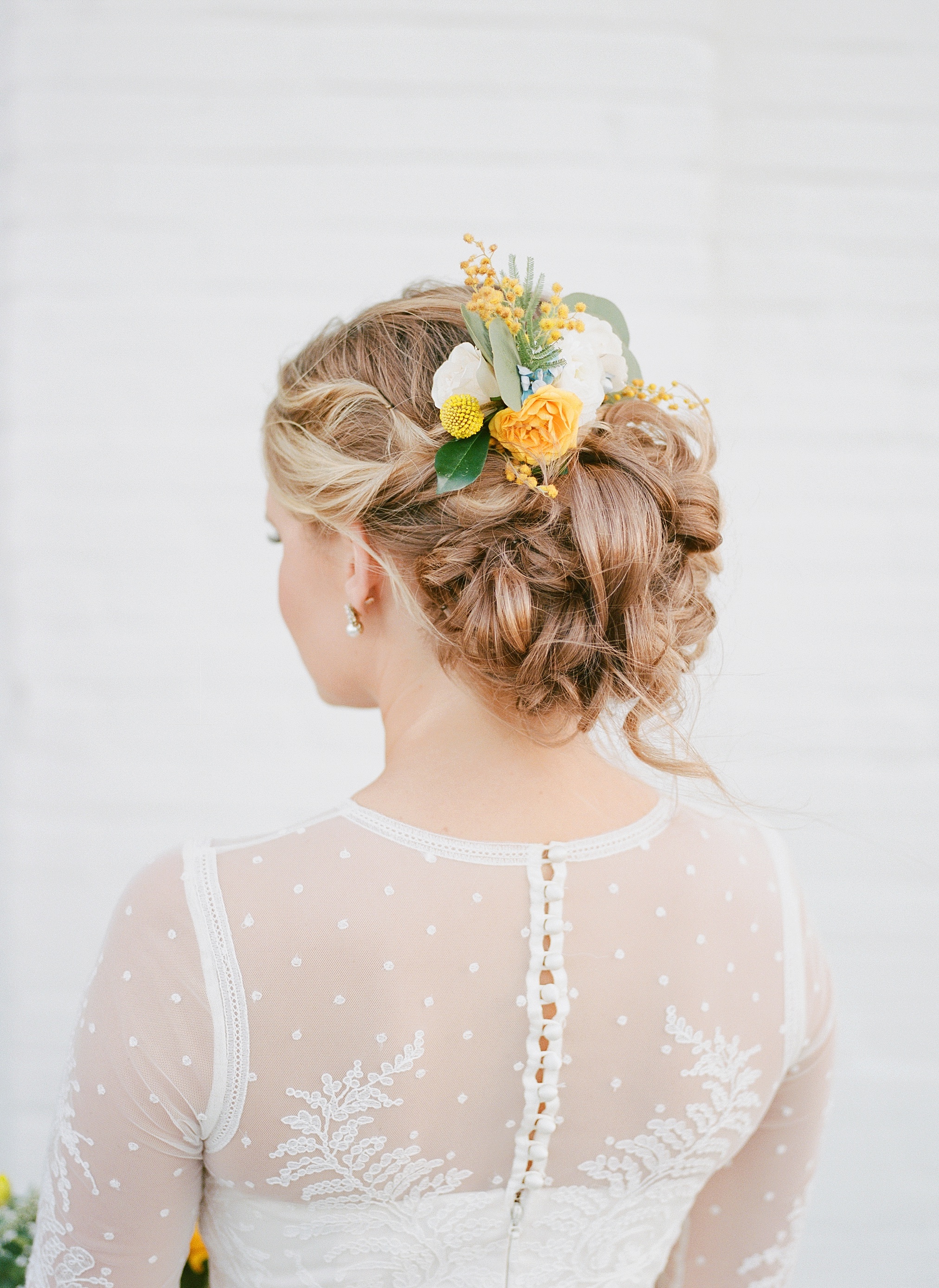 Wedding hair inspiration with florals 
