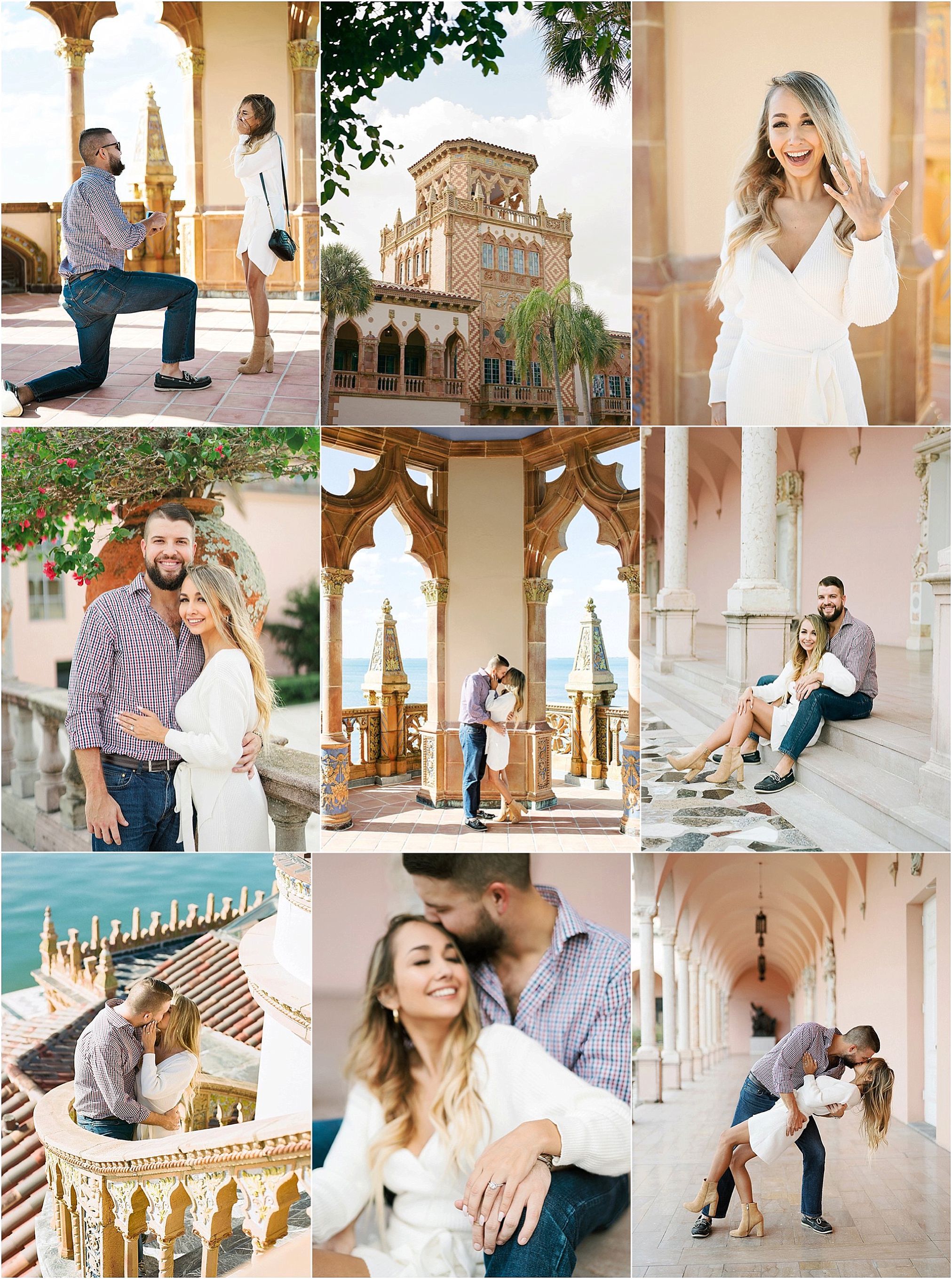 proposal and engagement photos at the ringling museum , ca' d'zan engagement photos, surprise proposal at the ringling museum