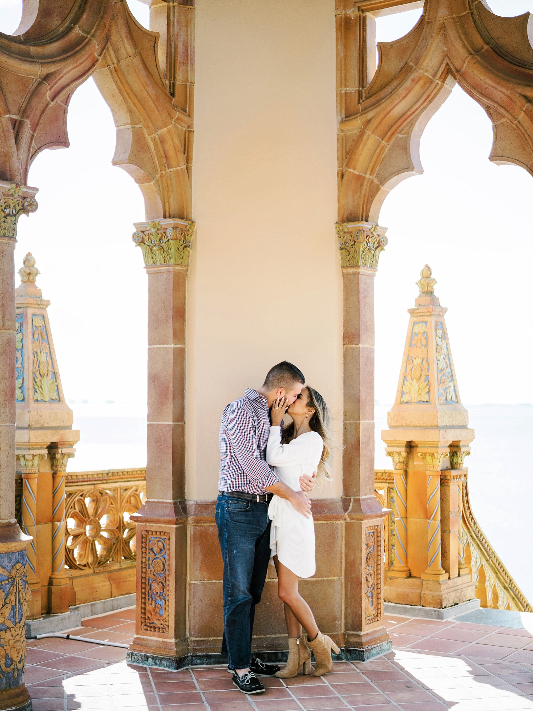 proposal at the belvedere tower at the ca' d'zan ringling museum 