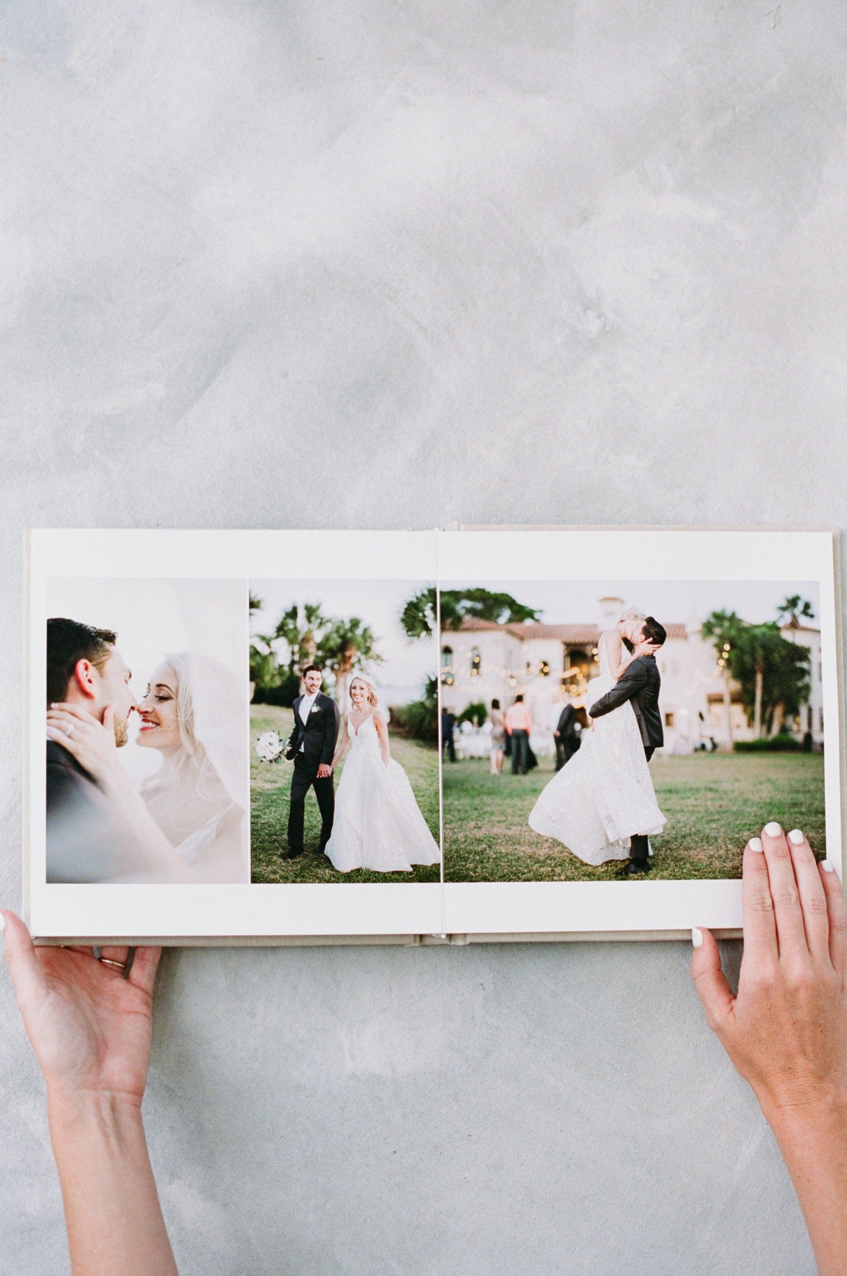 Flat lay photo of a luxury wedding album