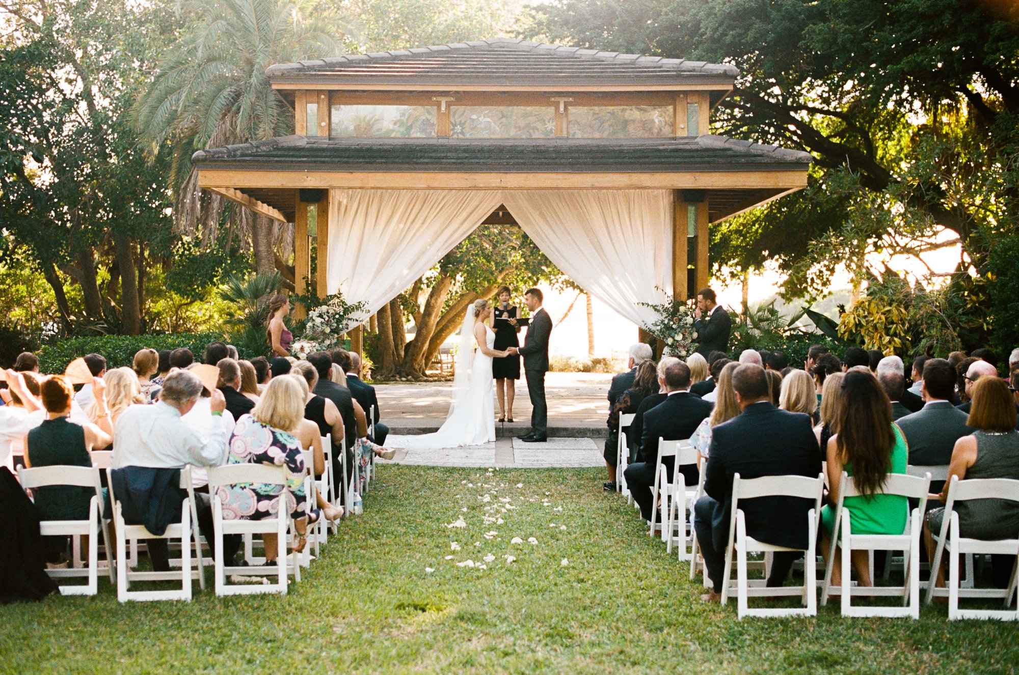 Wedding ceremony at the pavilion at Selby Gardens 